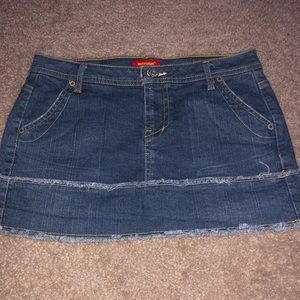 Blue asphalt mini skirt